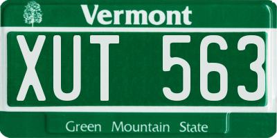VT license plate XUT563