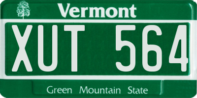 VT license plate XUT564