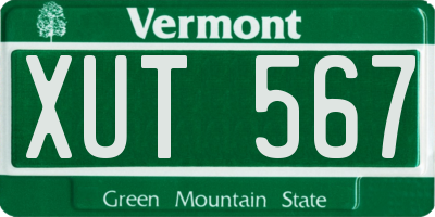 VT license plate XUT567