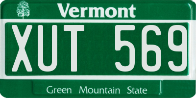 VT license plate XUT569