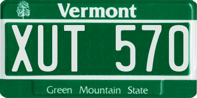 VT license plate XUT570