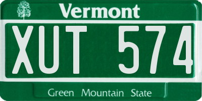 VT license plate XUT574