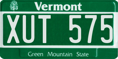 VT license plate XUT575