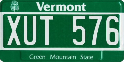 VT license plate XUT576
