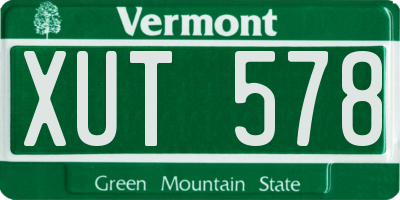 VT license plate XUT578