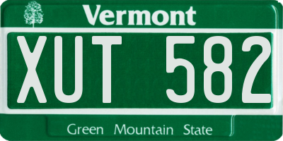 VT license plate XUT582