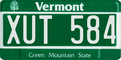 VT license plate XUT584