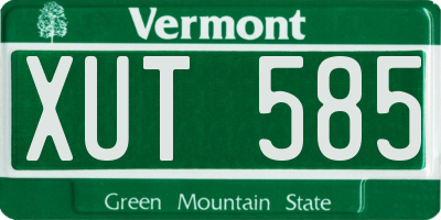 VT license plate XUT585
