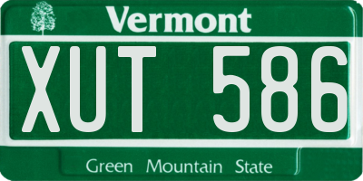 VT license plate XUT586