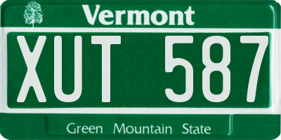 VT license plate XUT587