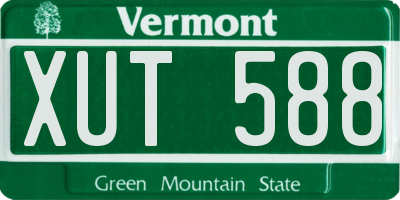VT license plate XUT588