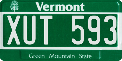 VT license plate XUT593