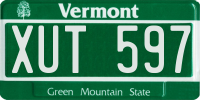 VT license plate XUT597