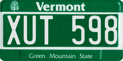 VT license plate XUT598
