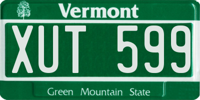 VT license plate XUT599