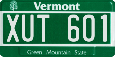 VT license plate XUT601