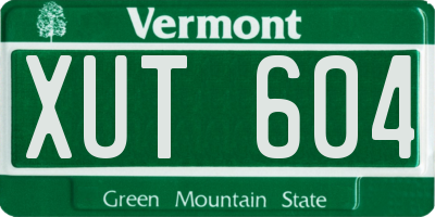 VT license plate XUT604