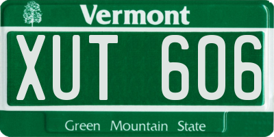 VT license plate XUT606