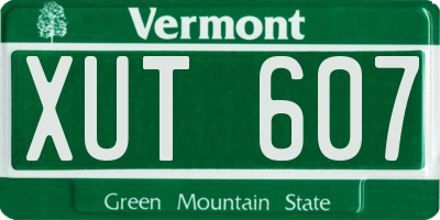 VT license plate XUT607