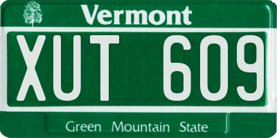 VT license plate XUT609