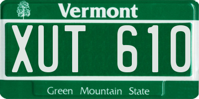 VT license plate XUT610