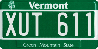 VT license plate XUT611
