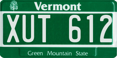 VT license plate XUT612