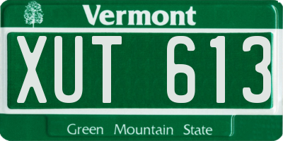 VT license plate XUT613