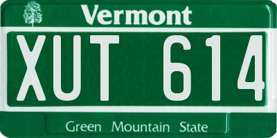 VT license plate XUT614