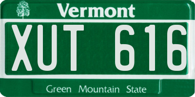 VT license plate XUT616