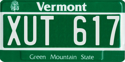 VT license plate XUT617