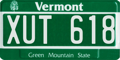 VT license plate XUT618