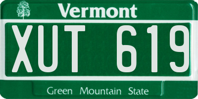 VT license plate XUT619