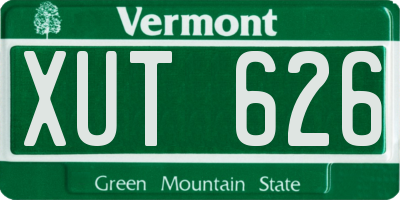 VT license plate XUT626