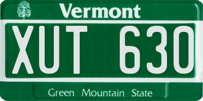 VT license plate XUT630