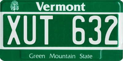 VT license plate XUT632