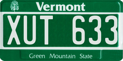 VT license plate XUT633
