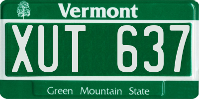 VT license plate XUT637