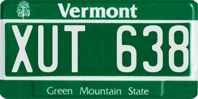 VT license plate XUT638
