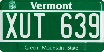 VT license plate XUT639