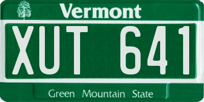 VT license plate XUT641