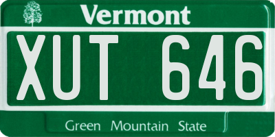 VT license plate XUT646
