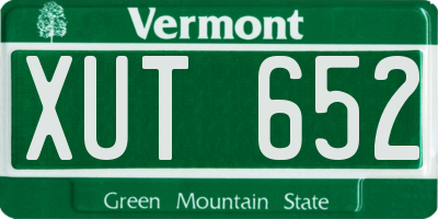 VT license plate XUT652