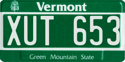 VT license plate XUT653