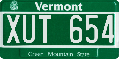 VT license plate XUT654