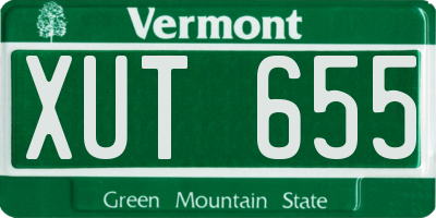 VT license plate XUT655