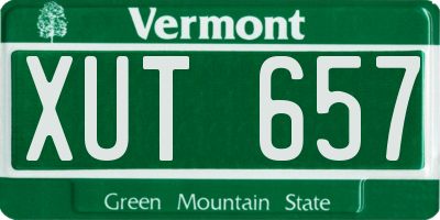 VT license plate XUT657