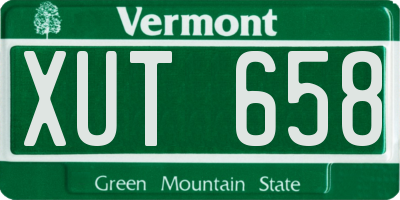 VT license plate XUT658