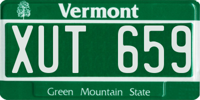 VT license plate XUT659