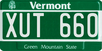 VT license plate XUT660